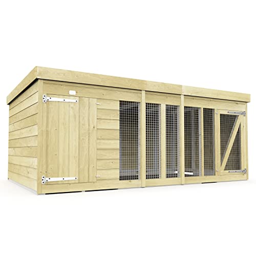 10x6 Dog Kennel And Run Pressure Treated Tanalised (4ft Height)