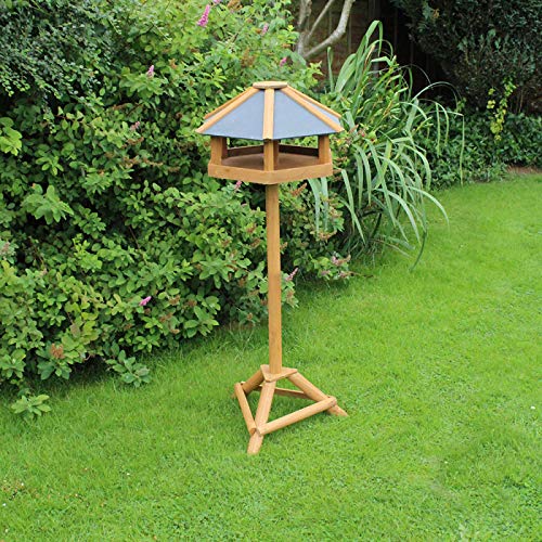 garden mile® Traditional Wooden Bird House Slate Roof Wild Bird Nesting