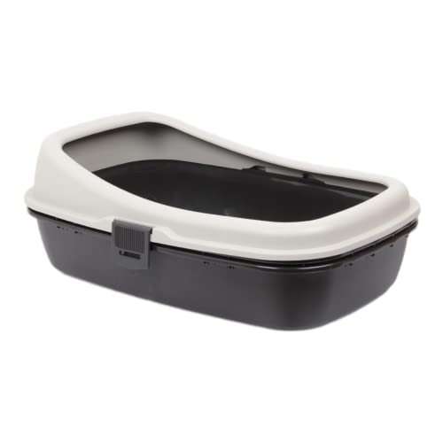 Large Plastic Cat Litter Tray Box with Sieve. Low Entrance. Removable