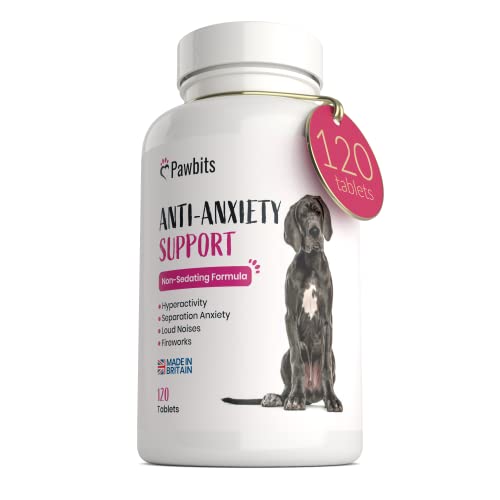 Pawbits 120 Dog Anxiety Tablets Calming Supplement for Anxious