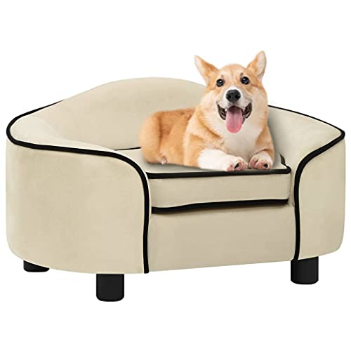 Pet Sofa, Dog Sofa Couch Dog Settee Dog Cat Bed Lounger Dog Sofa Cream