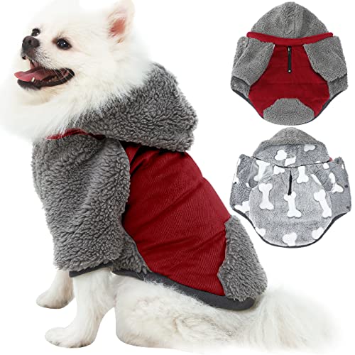 Winter Dog Hoodies Puppy Clothes Fleece Dog Coats for Small Dogs Cold